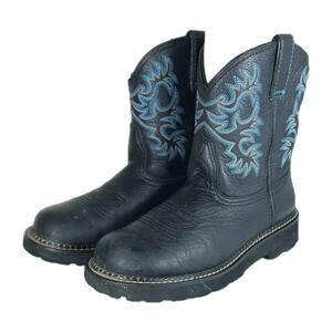 ARIAT Women's Fatbaby US8,5B Black Leather Embroidered Cowgirl Western Boots
